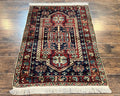 Antique Turkish Sparta Rug 3x4, Geometric Caucasian Pattern, Vintage Handmade Tribal Wool Carpet