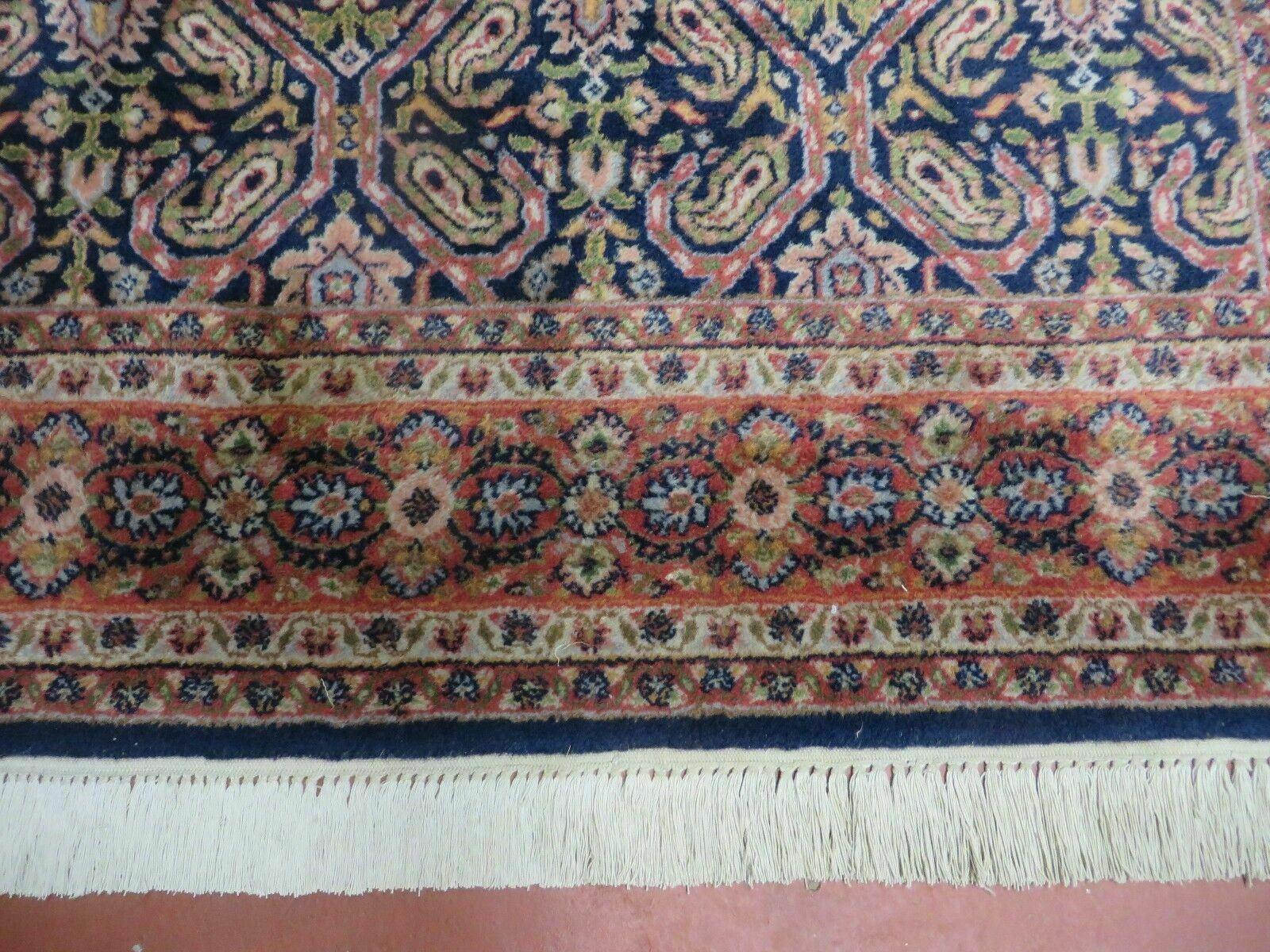 4' X 6' Vintage Fine Handmade India Floral Oriental Wool Rug Carpet Blue Red