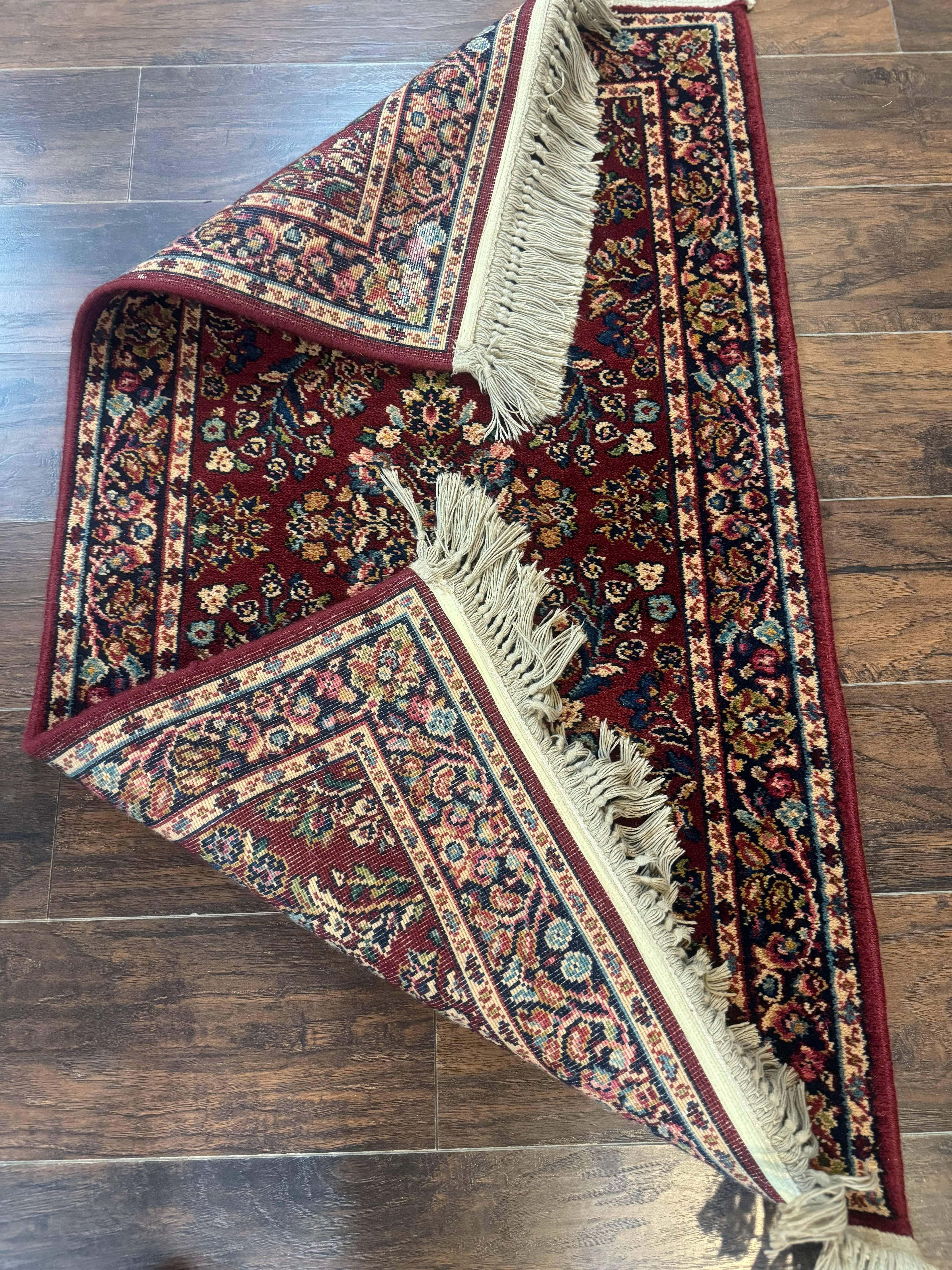 Small Karastan Rug 2.6 x 4 Red Sarouk #785, Karastan Wool Pile Rug, Original 700 Series, Discontinued Vintage Karastan Carpet