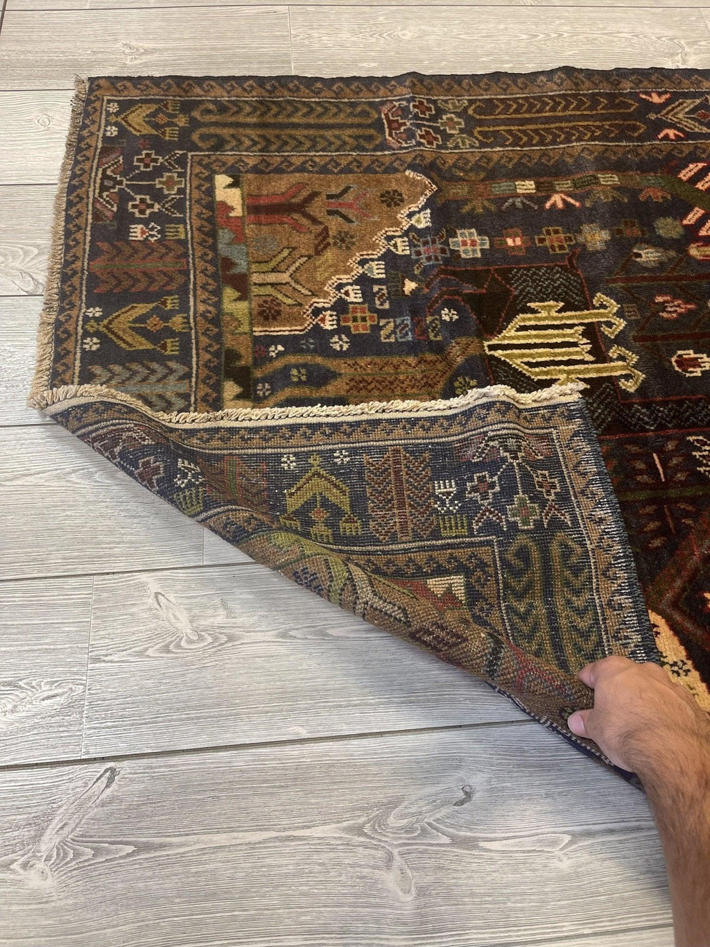 Afghani Vintage Pictorial Rug I Tribal Baluchi 3'6''X5'5''