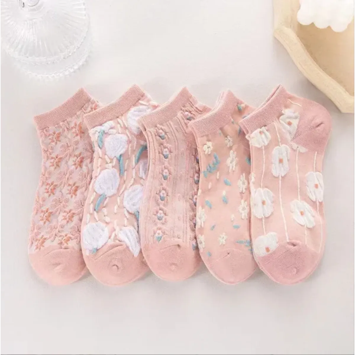 Ankle Boat Socks for Women - Breathable Spring Autumn Casual Socks
