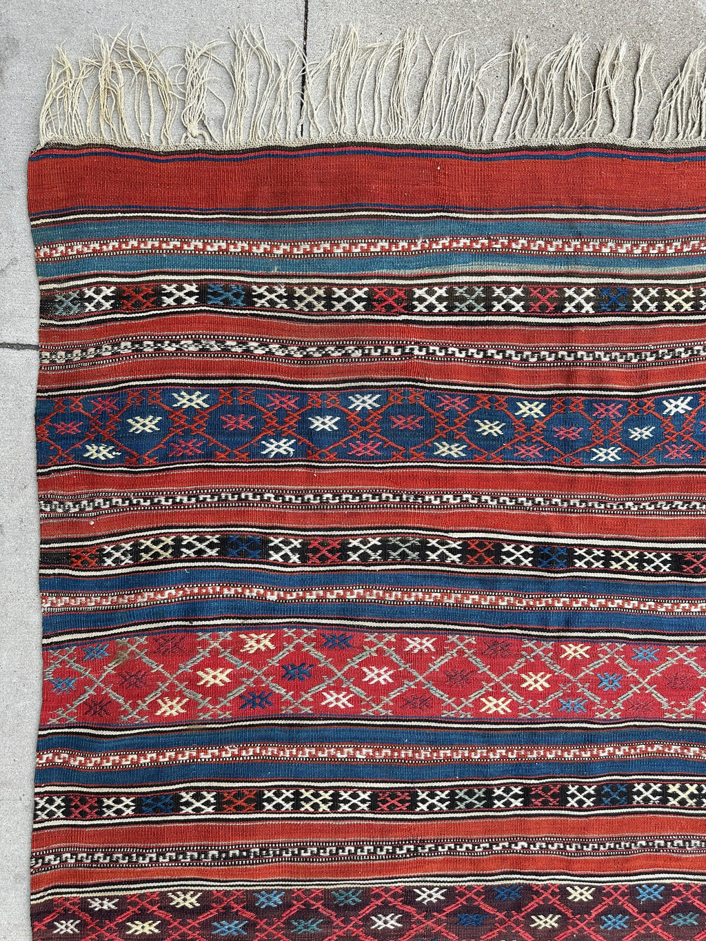 Antique Caucasian Shahsavan Soumak Rug 4’9” x 7’4”