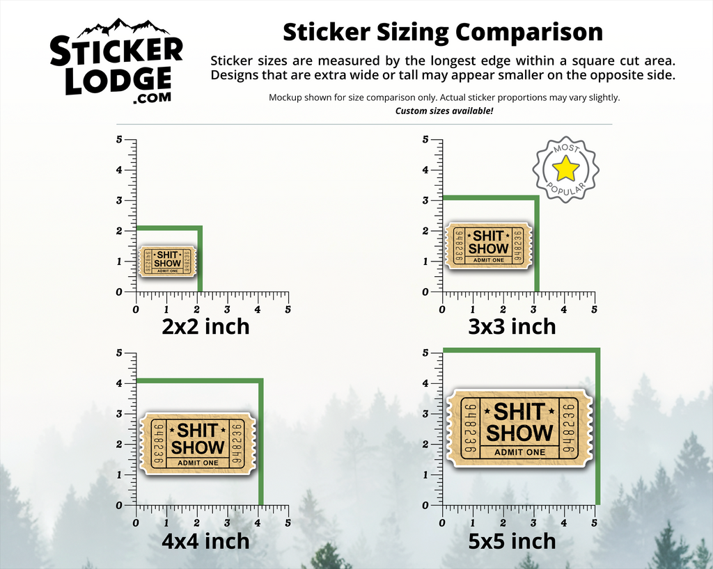 Shit Show Ticket Vinyl Sticker