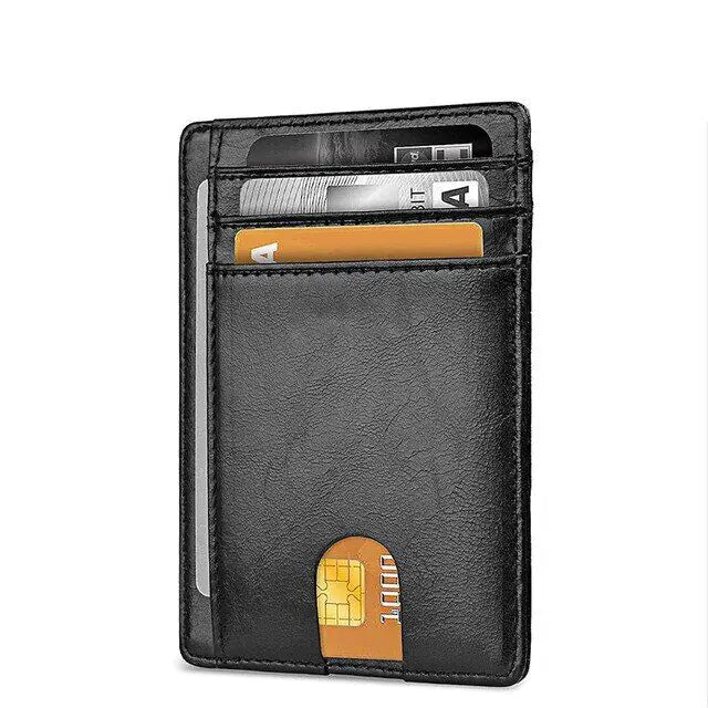 Leather Slim Wallet Credit Card Holder RFID Blocking Pocket ID Money USA