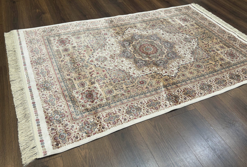 Turkish Memluk Silk Rug 4x6, Hereke Carpet, Bamboo Silk, New