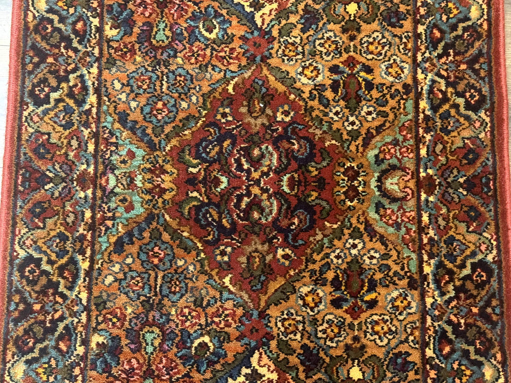 Karastan Rug 2.6 x 4 Multicolor Panel Kirman #717, Original 700 Series, Wool Pile Discontinued