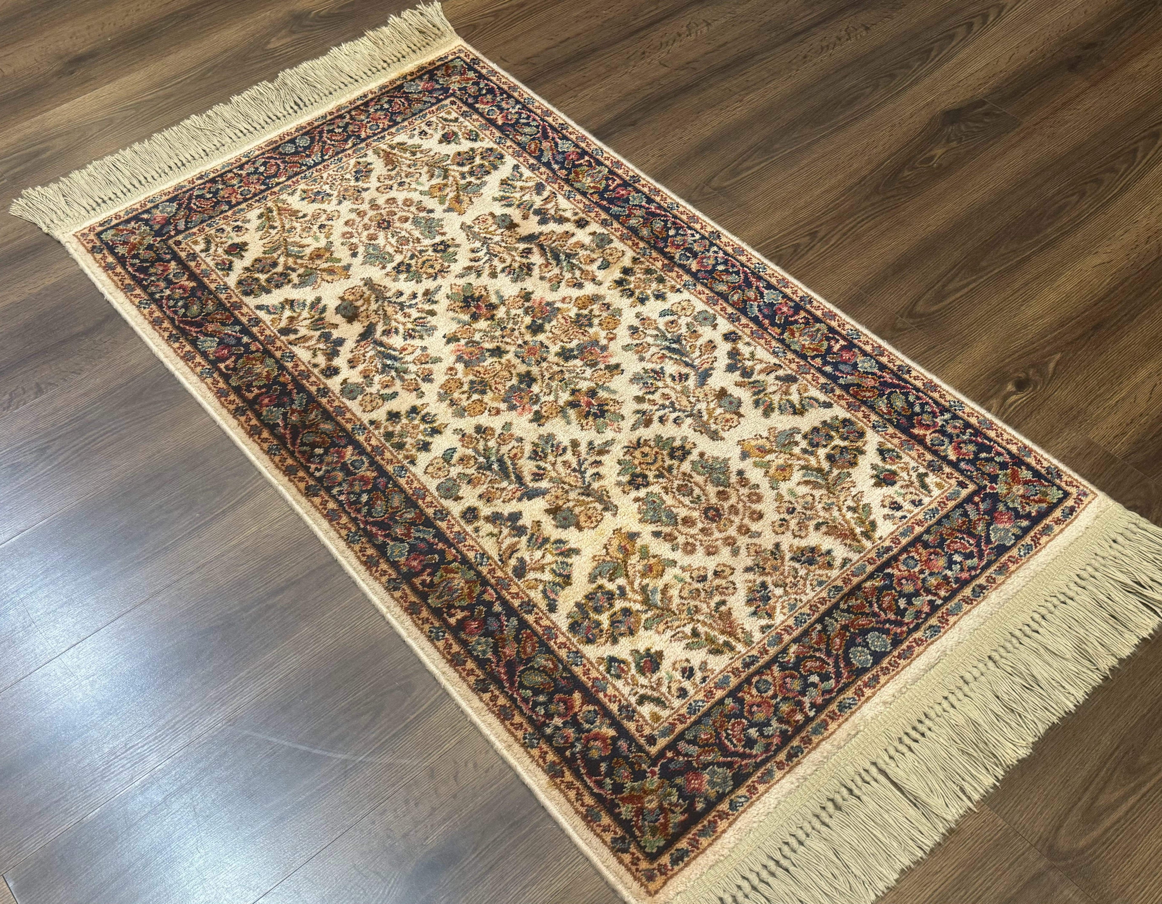 Karastan Rug 2x4, Ivory Sarouk #760, Vintage Wool Small Karastan Carpet, Original 700 Series, Discontinued