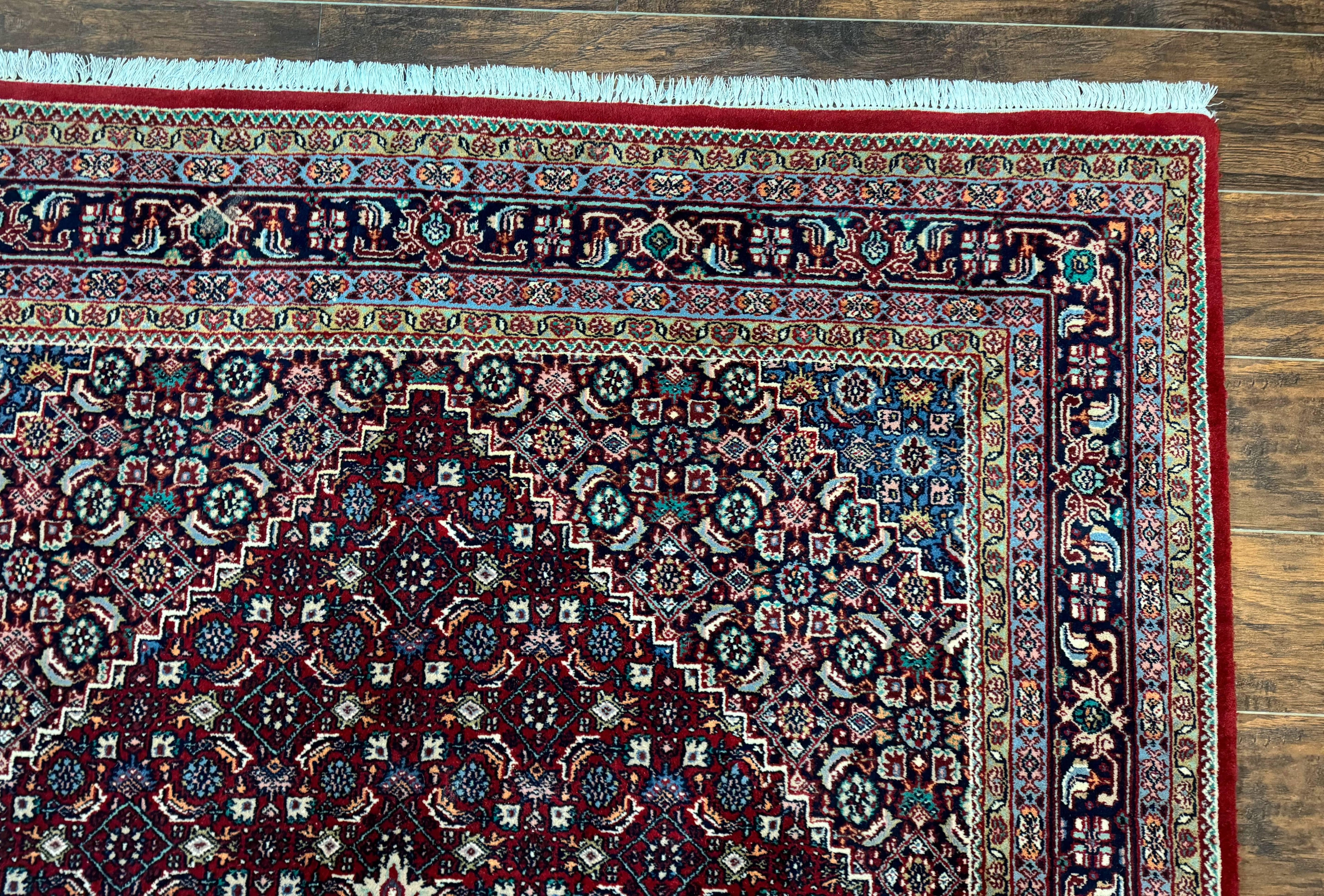 Indo Persian Bidjar Rug 6x9, Vintage Wool Handmade Carpet