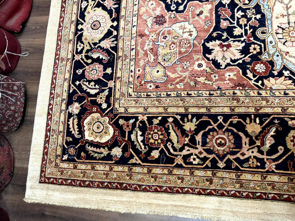 Large Palace Sized Stark Carpet 13x19, Traditional Wool Handmade Rug, Beige