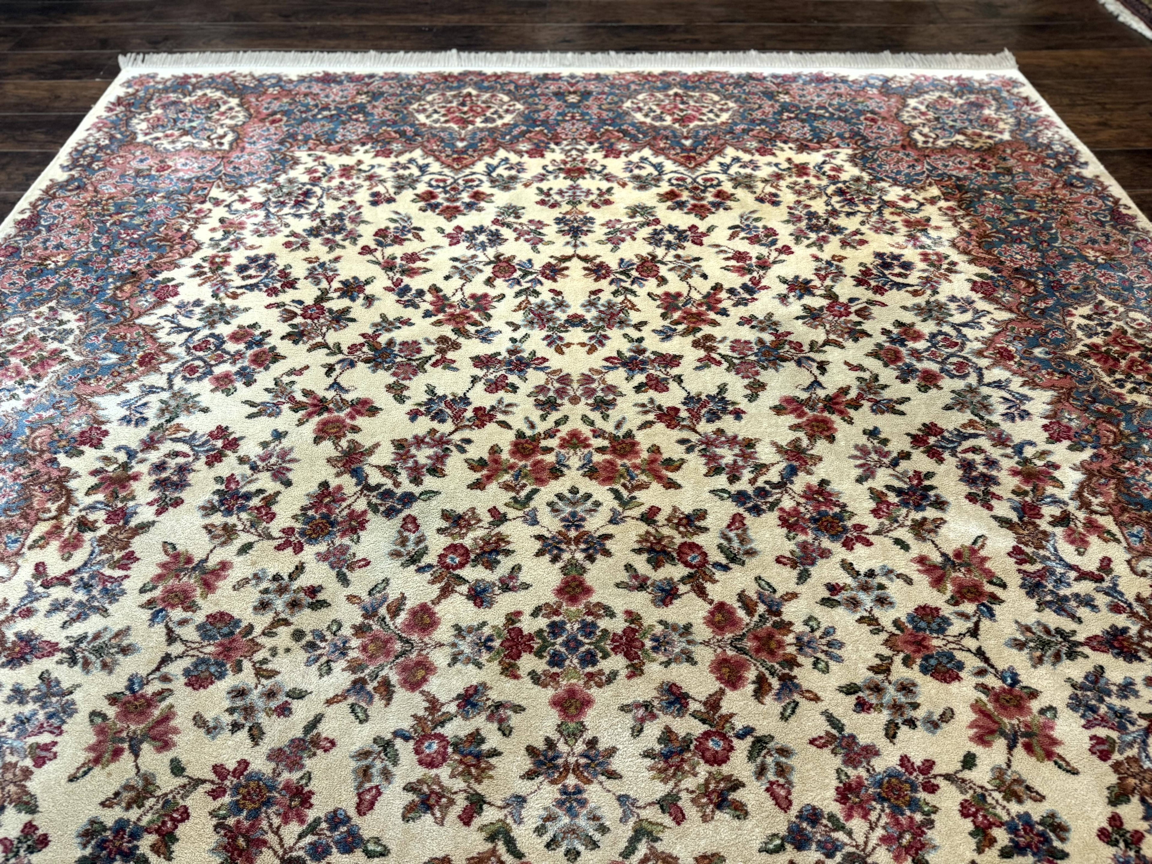 Karastan Rug 8.8 x 12 Ivory Kirman #788, Original 700 Series, Wool Karastan Carpet, Karastan Area Rug, Vintage Karastan, Living Room Rug