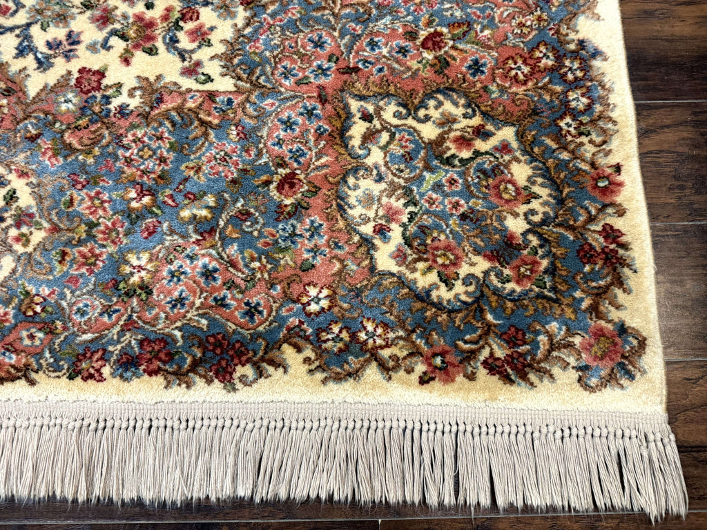 8.8 x 12 Karastan Rug #788 Ivory Kirman, Wool Vintage Original 700 Series