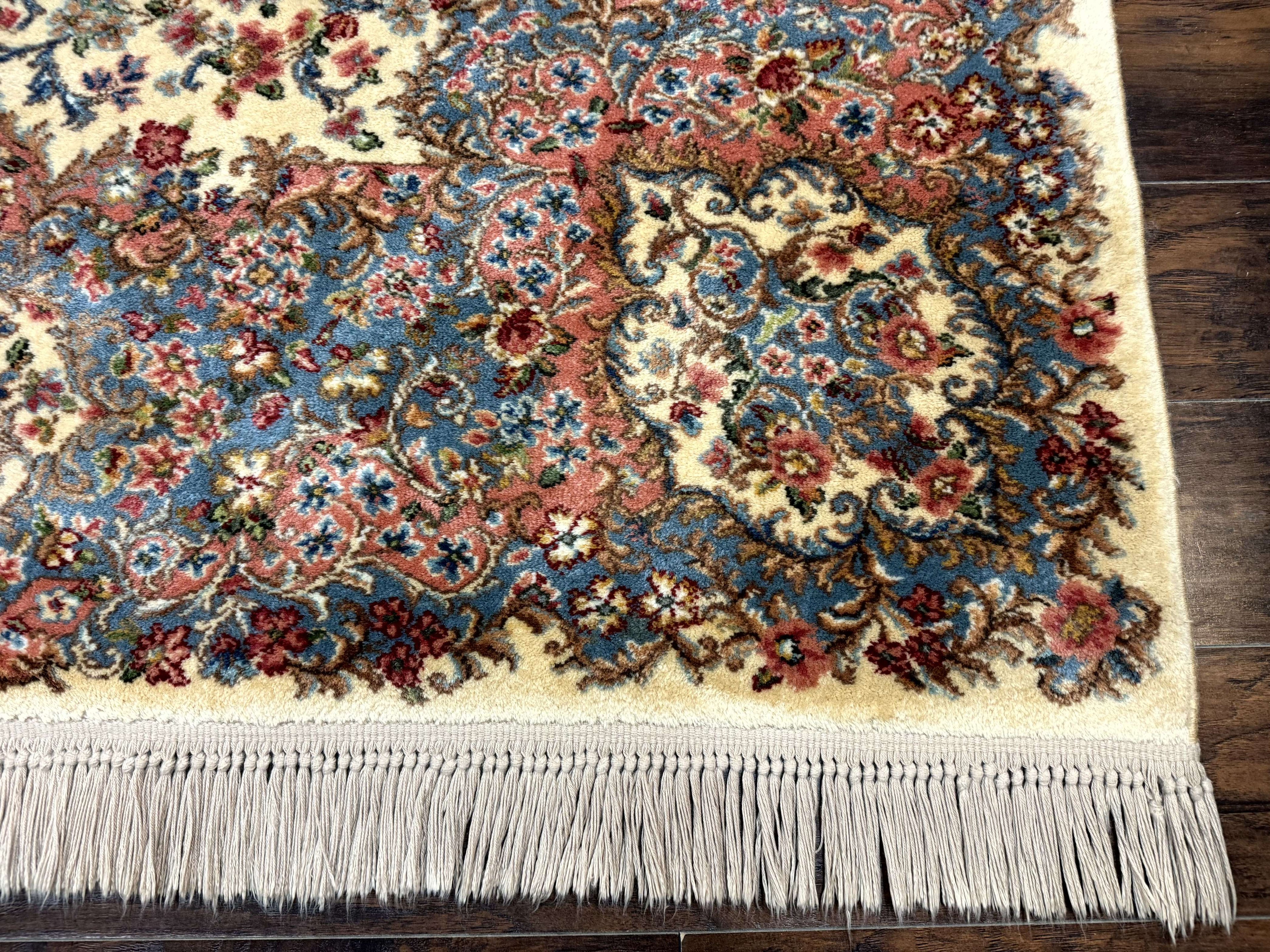 8.8 x 12 Karastan Rug #788 Ivory Kirman, Wool Vintage Original 700 Series