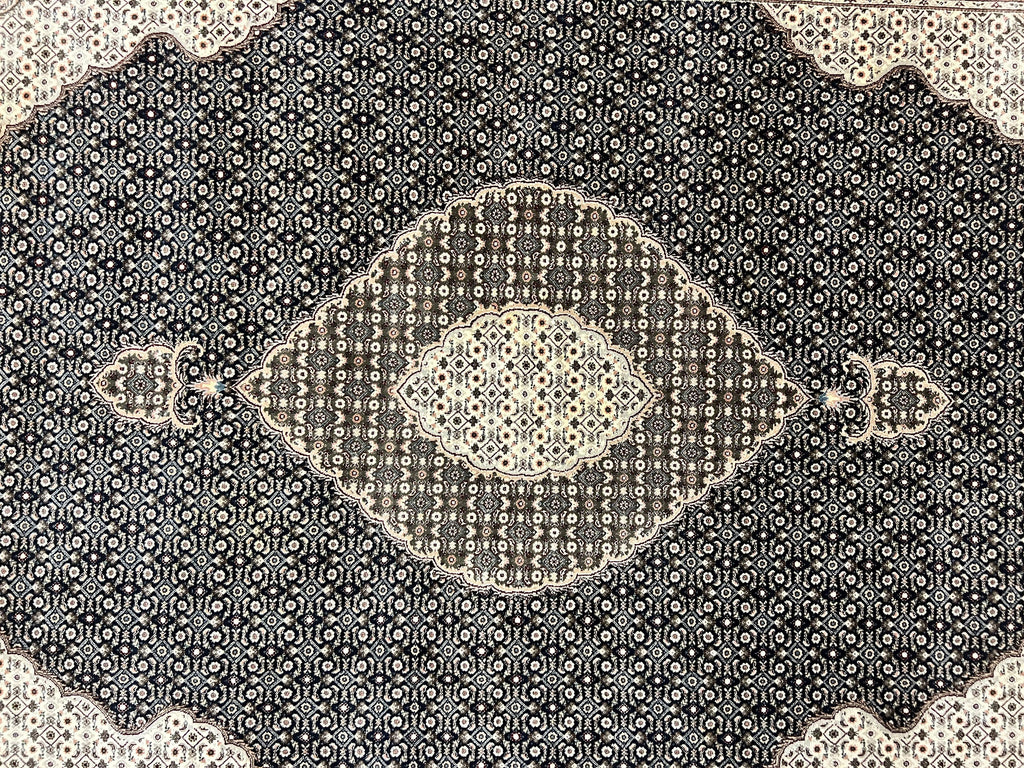 Sino Persian Rug 6x9, Herati Pattern, Vintage Handmade Hand Knotted Wool Oriental Carpet, Fine 6 x 9 Rug, Traditional Rug, Dark Blue Rug