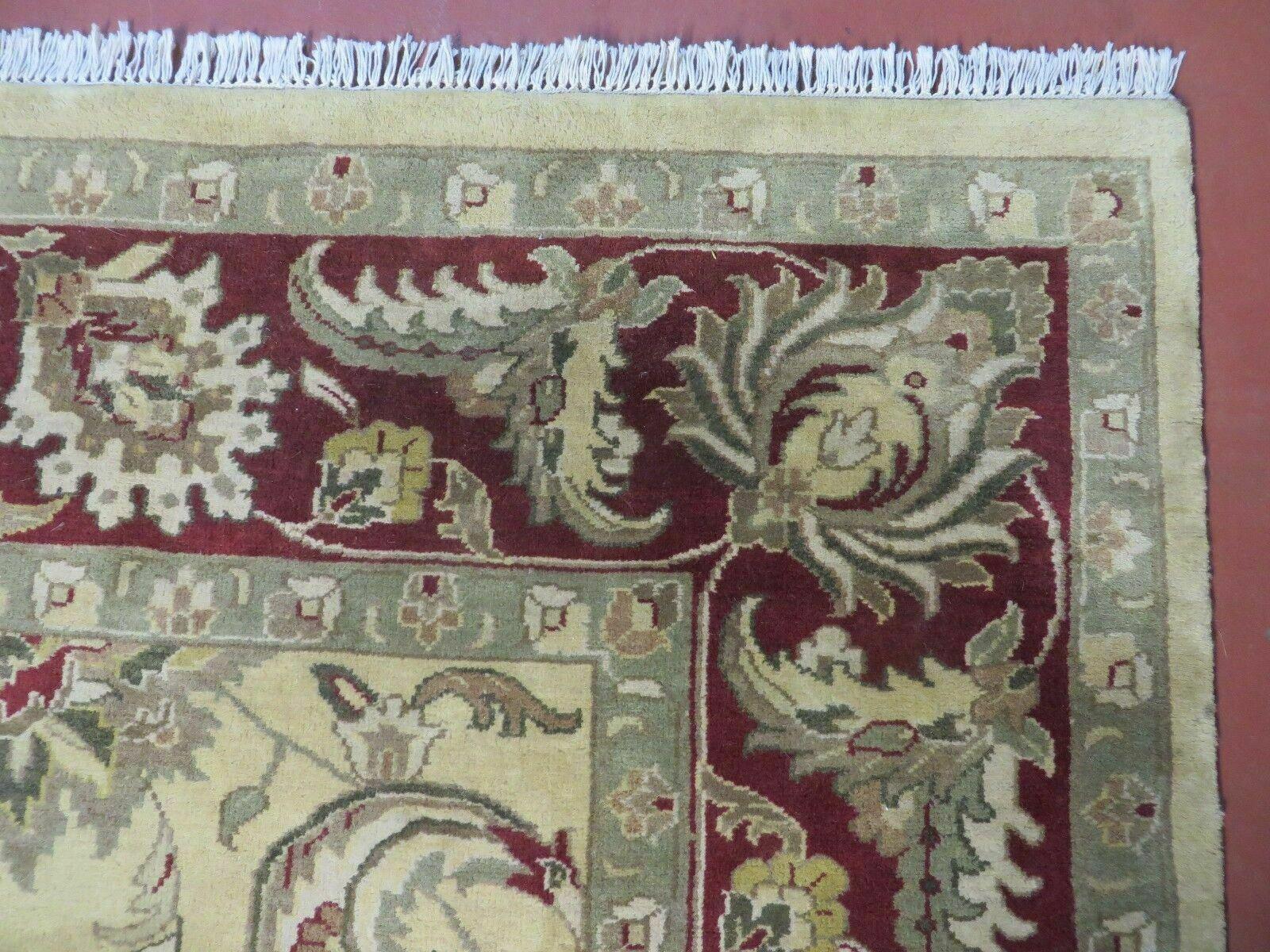 9' X 12' Vintage Handmade India Oriental Jaipur Quality Tea Wash Hand Knotted