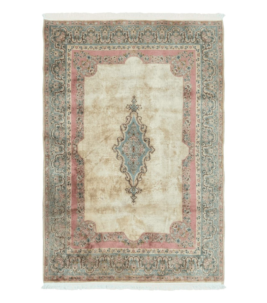 Persian Kerman Rug 6x9, Pastel Colors, Semi Open Field