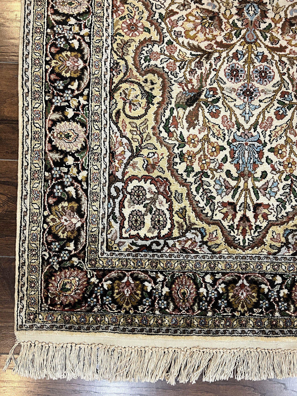 Turkish Kayseri Silk Rug 3x5, Tree of Life Silk Oriental Carpet, Birds Persian Vase Design, Hand Knotted Vintage Fine Rug, 340 KPSI