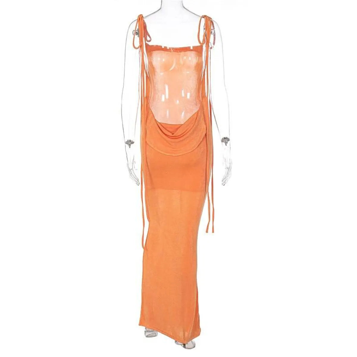 Lace Up Backless Dress