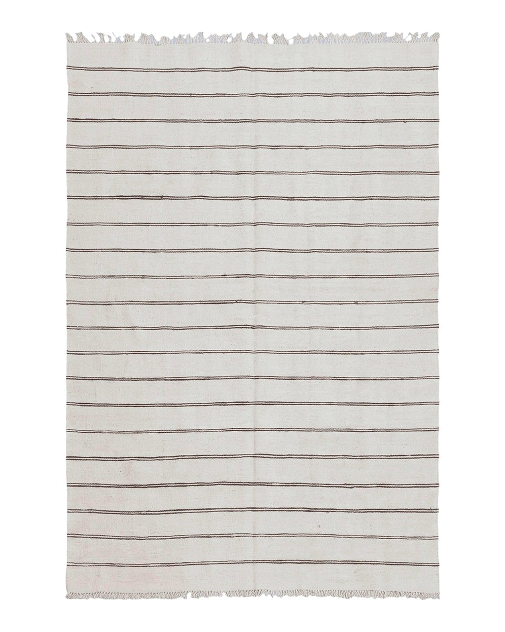 New Turkish Kilim Rug, Striped Area Rug, Southwestern Style, Off-white/Ivory Color, 5x8 Kilim Carpet, Hand-Knotted, Flatweave, Wool