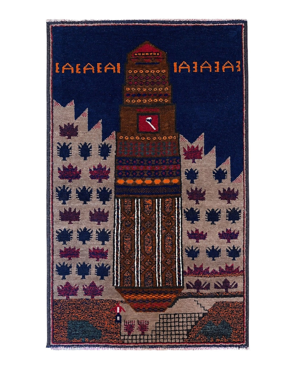 3 X 4.5 Vintage Handmade Tribal Wool Rug Baluchi Rug Afghan Rug Red Blue Beige
