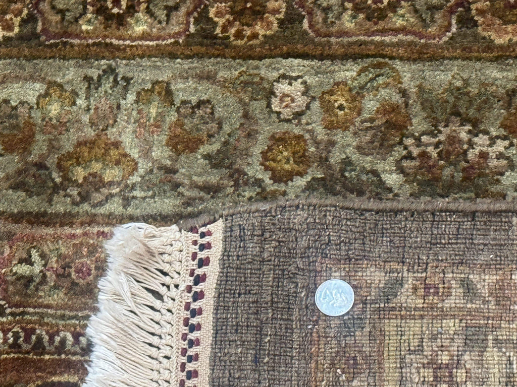 Large Indian Wool Rug 12x14, Wool Handmade Panel Design Carpet, Traditional, Palace Size