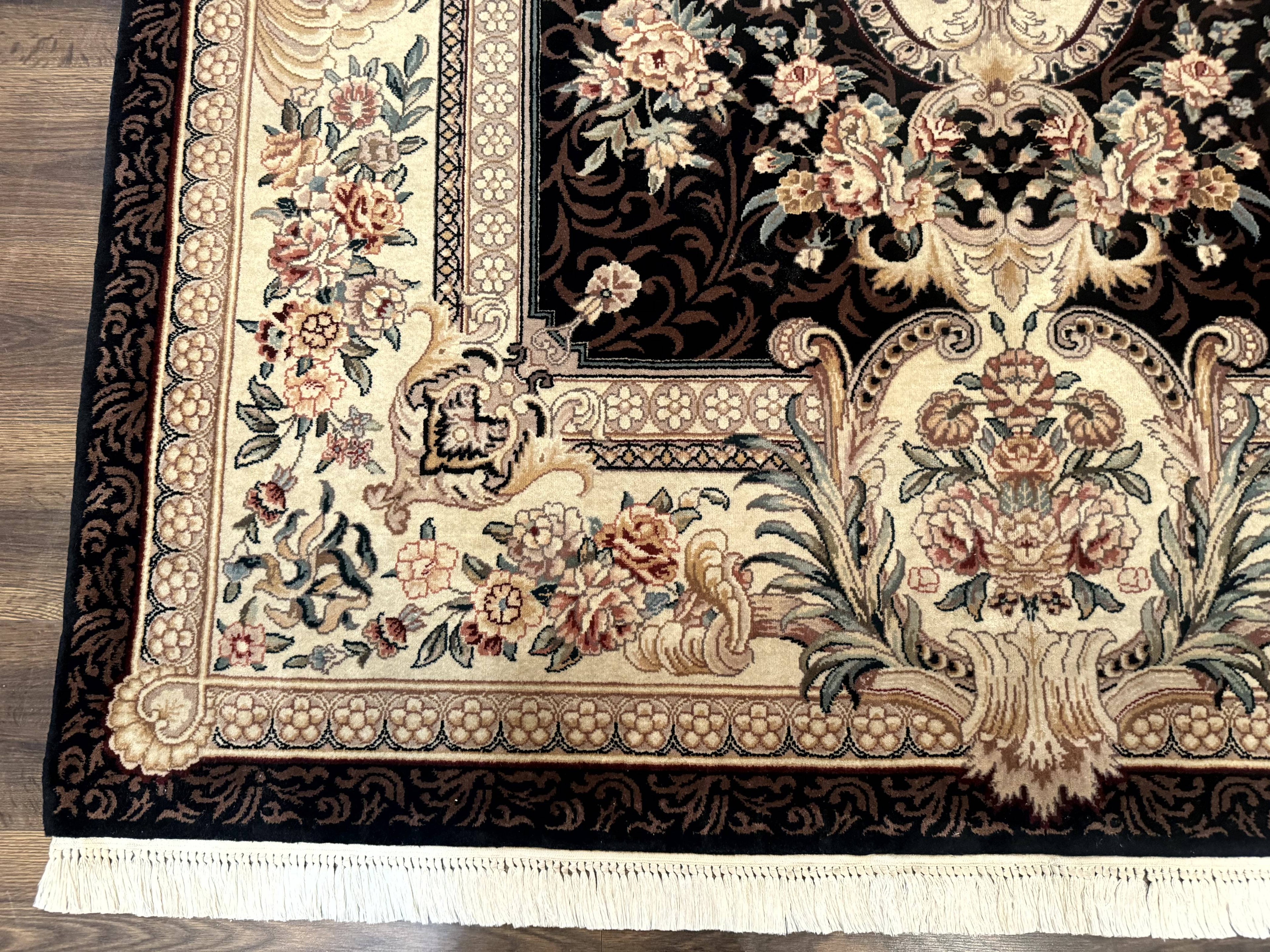 Aubusson Rug 6x9, European Design, Fine 170 KPSI, Elegant Carpet