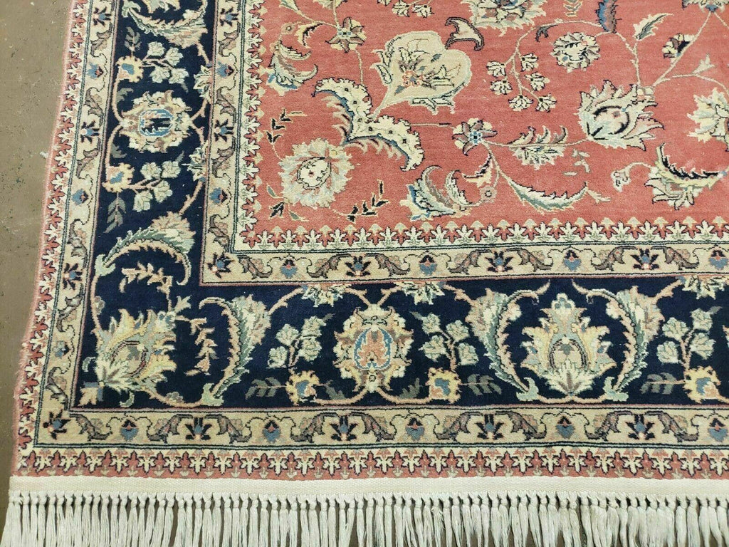 6' X 9' Vintage Fine Oriental Floral Handmade Wool Rug Vegetable Dyes Red Nice
