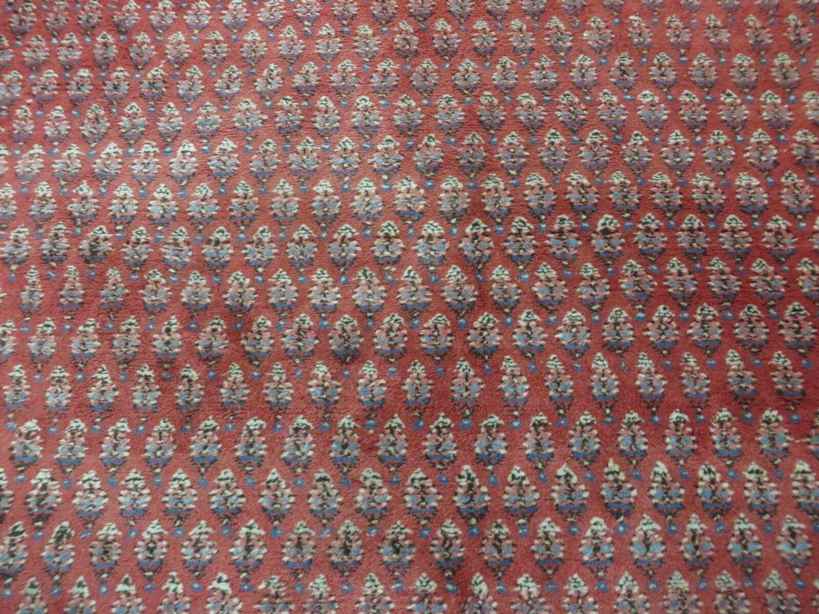 7' X 9' Vintage India Oriental Paisley Handmade Wool Rug Red Vegetable Dyes