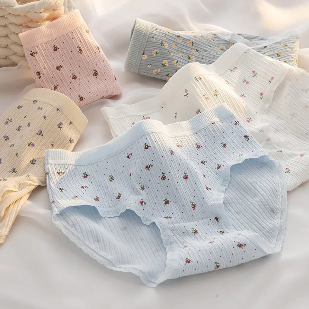 Cute Cartoon Bear Cotton Panties - Mid Waist Sexy Lingerie Set