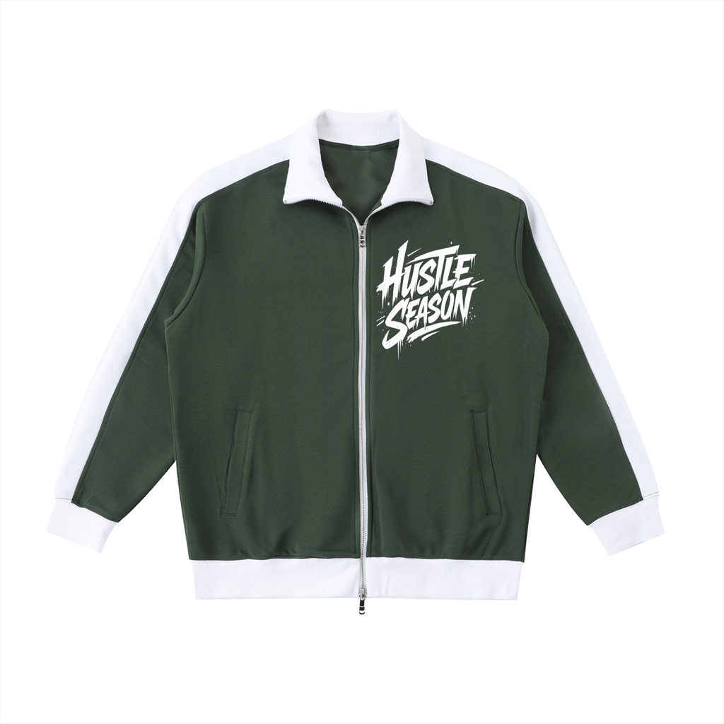 Contrast Trim Stand Collar Jacket
