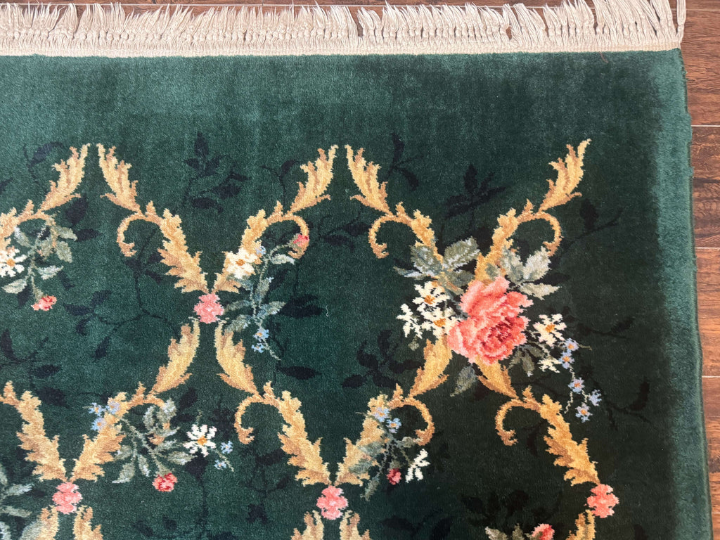 Karastan Garden of Eden Rug 8.8 x 11.8, Green Savonnerie 509/1733, Wool