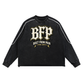 Mineral Wash Piping Raw Hem Sweatshirt