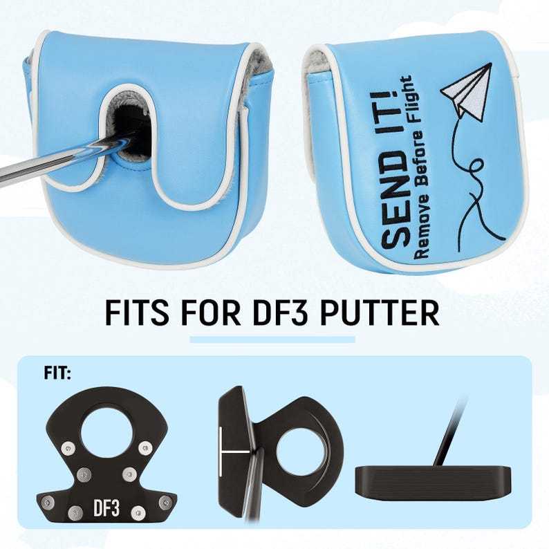 Blue Paper Airplane SEND IT! Headcover