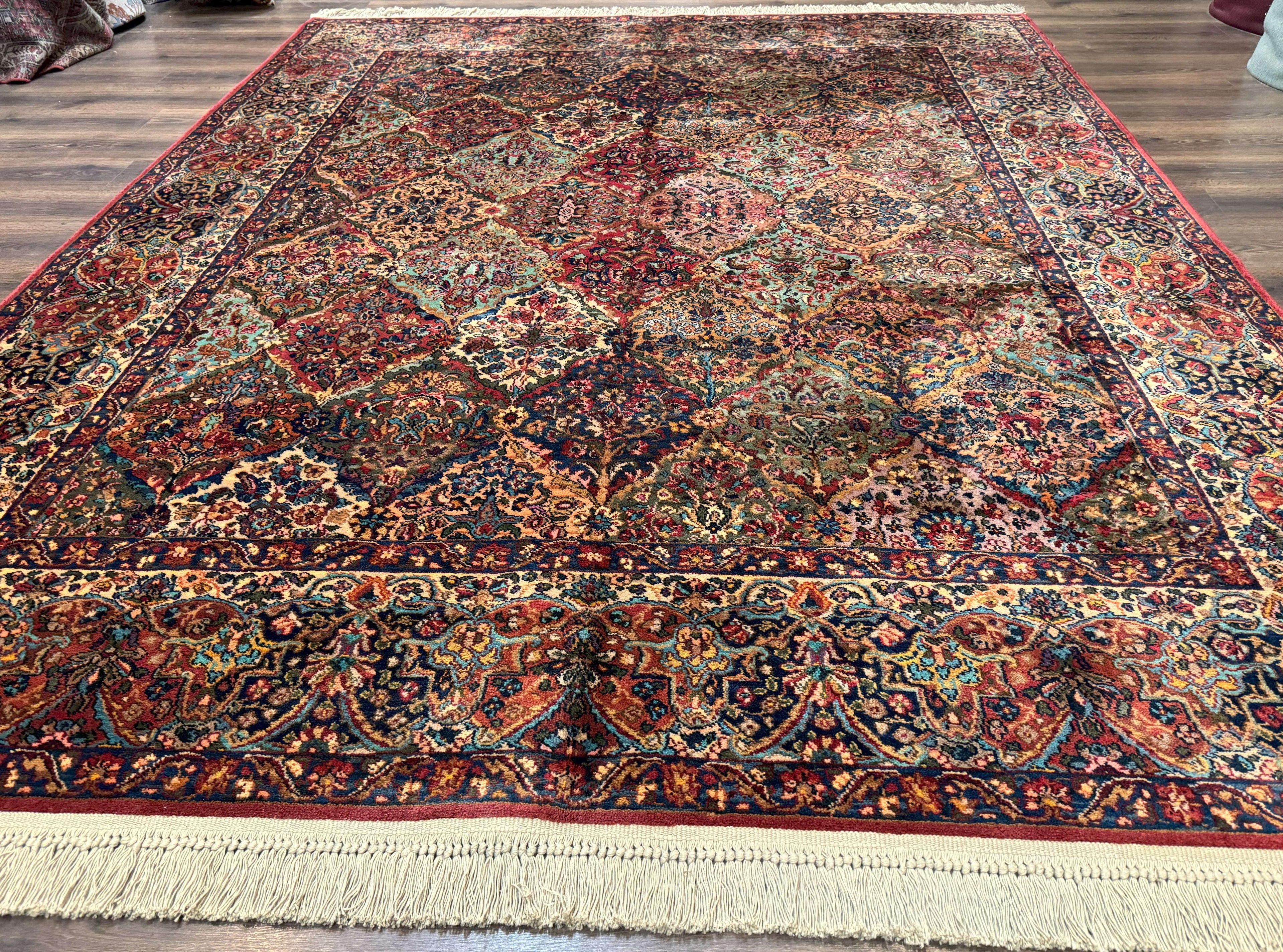 Karastan Rug 8.8 x 10.6, Multicolor Panel Kirman Rug #717, Wool