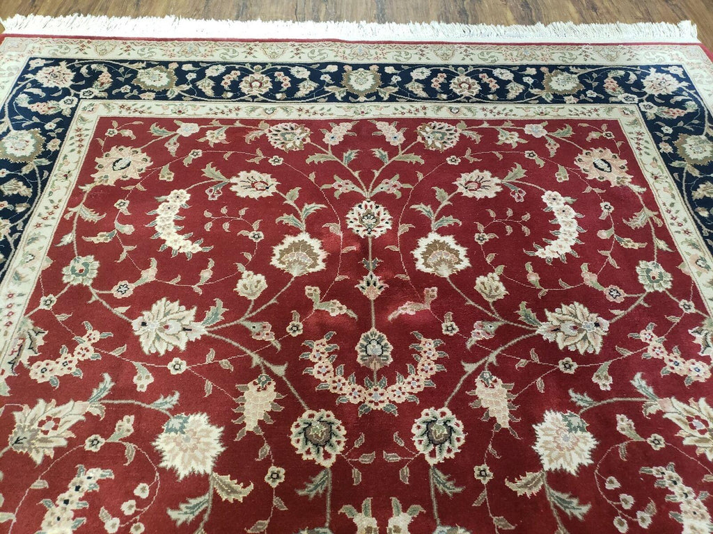 6' X 9' Vintage Fine Oriental Floral Handmade Wool Rug Vegetable Dyes Red Nice