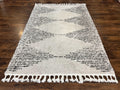 Shag Rug 5x8, Off White and Black Modern Contemporary Shag Area Rug, Moroccan Style Rug 5 x 8 ft, Medium Sized Rug, nuLoom Rug