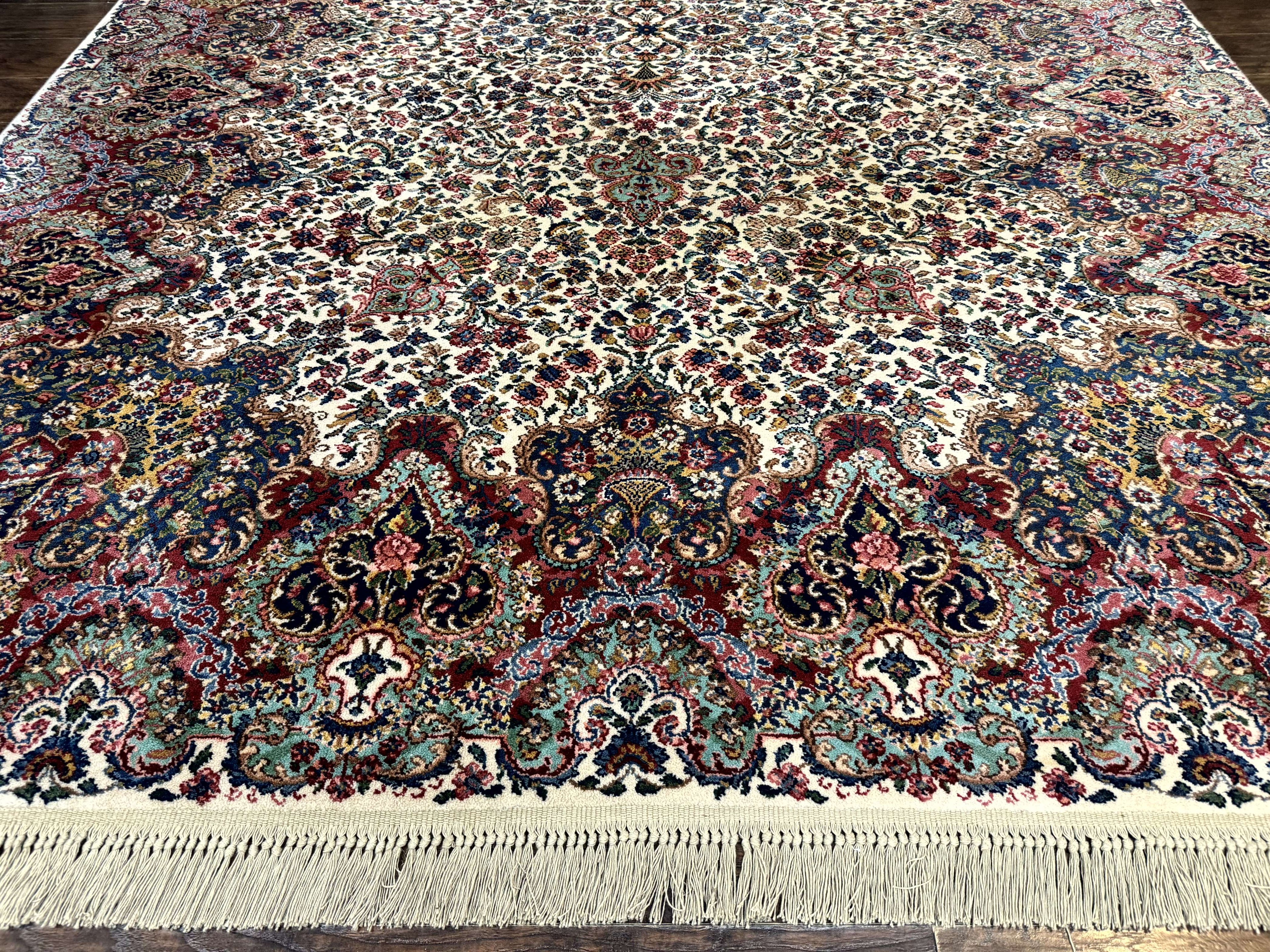 Karastan Rug #742 Floral Kirman 8.8 x 12, Wool Pile, Vintage Original Series, Rare