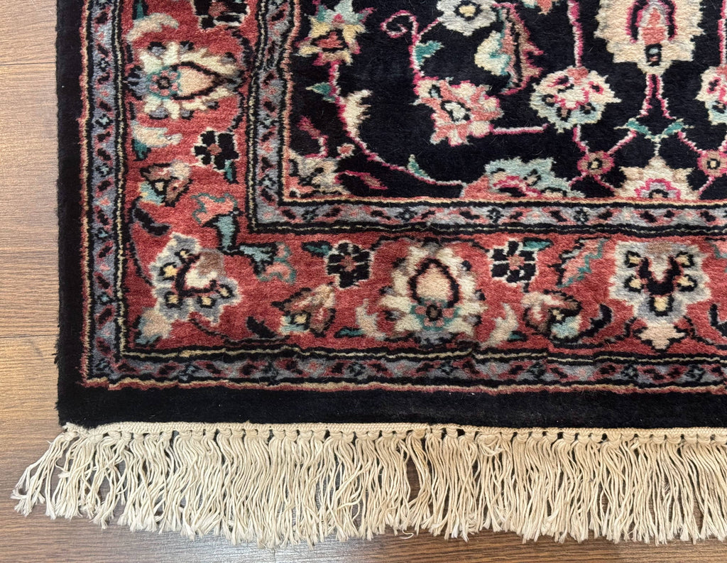Pak Persian Runner Rug 2.8 x 10, Dark Blue, Floral Allover, Wool