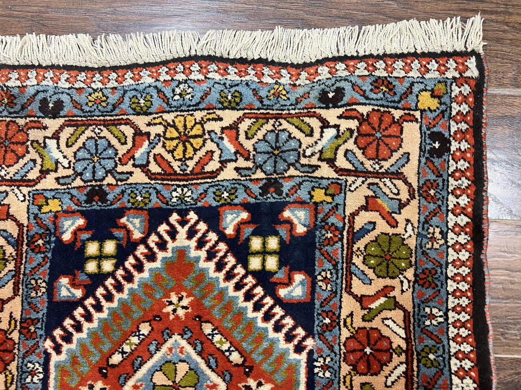 Persian Tribal Runner Rug 2.9 x 14, Colorful Rare Antique Persian Shiraz Yalameh Geometric Carpet for Hallway, 14ft Runner, Handmade, Wool, Red
