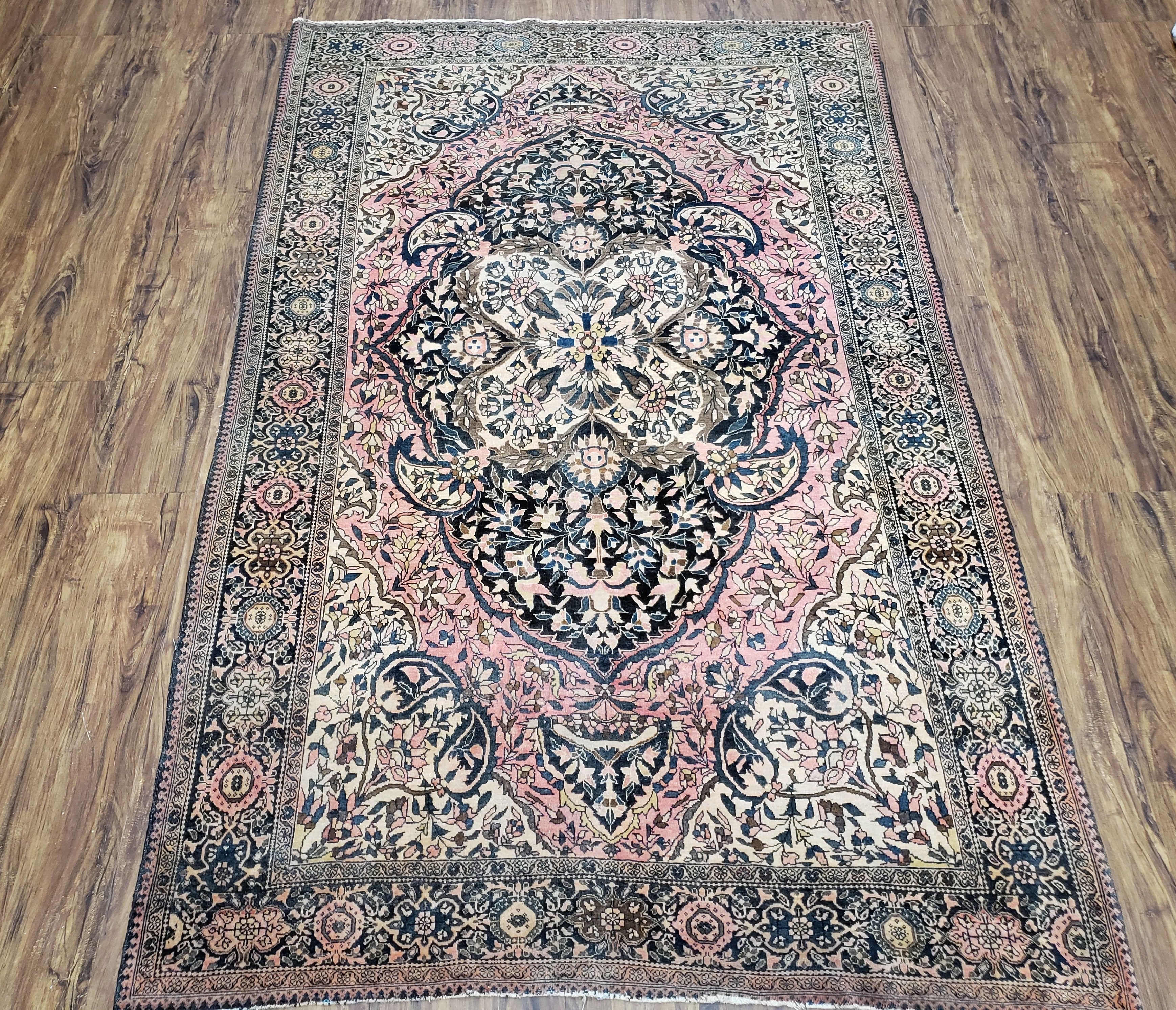 Antique Persian Farahan Rug, 4'1" x 6' 5"