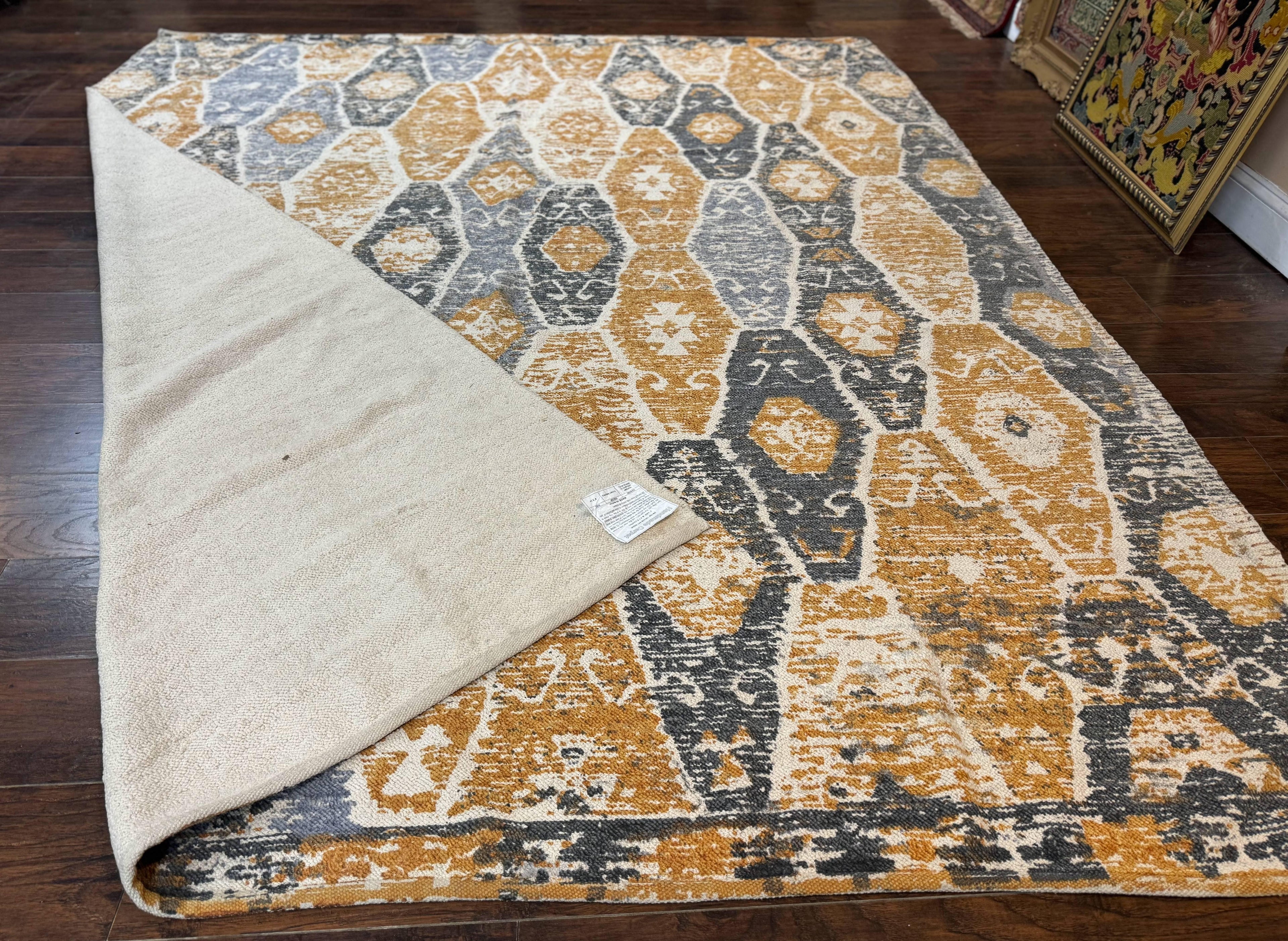 Handmade Contemporary Modern Indian Rug 8x10, Colorful