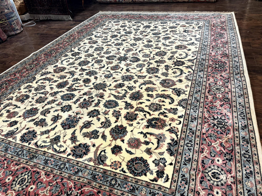 Karastan Rug 8.8 x 12, Ivory Rose Kashan #768, Wool Pile Karastan Carpet, Original 700 Series, Rare, Discontinued, Vintage
