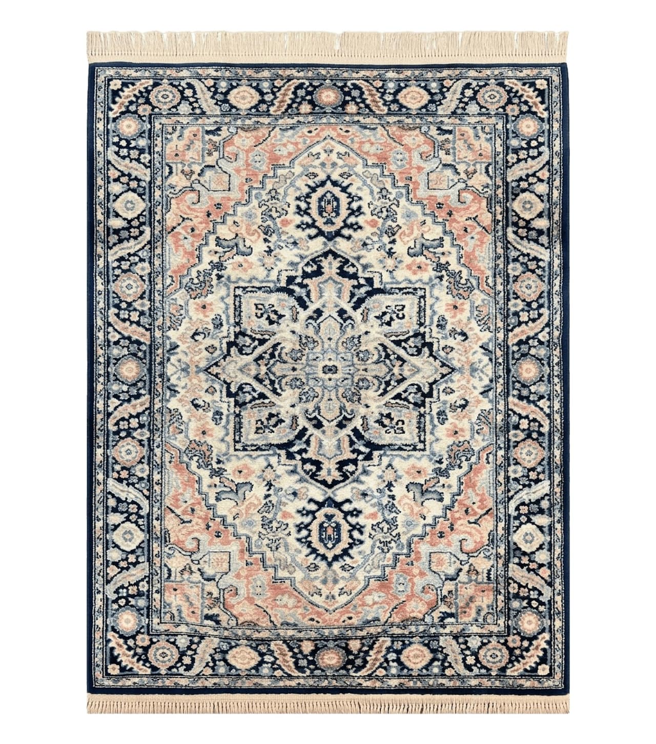 Karastan Blue Heriz Rug #748, Vintage Wool Karastan Carpet 4.3 x 6, Discontinued Original 700 Series Karastan Area Rug