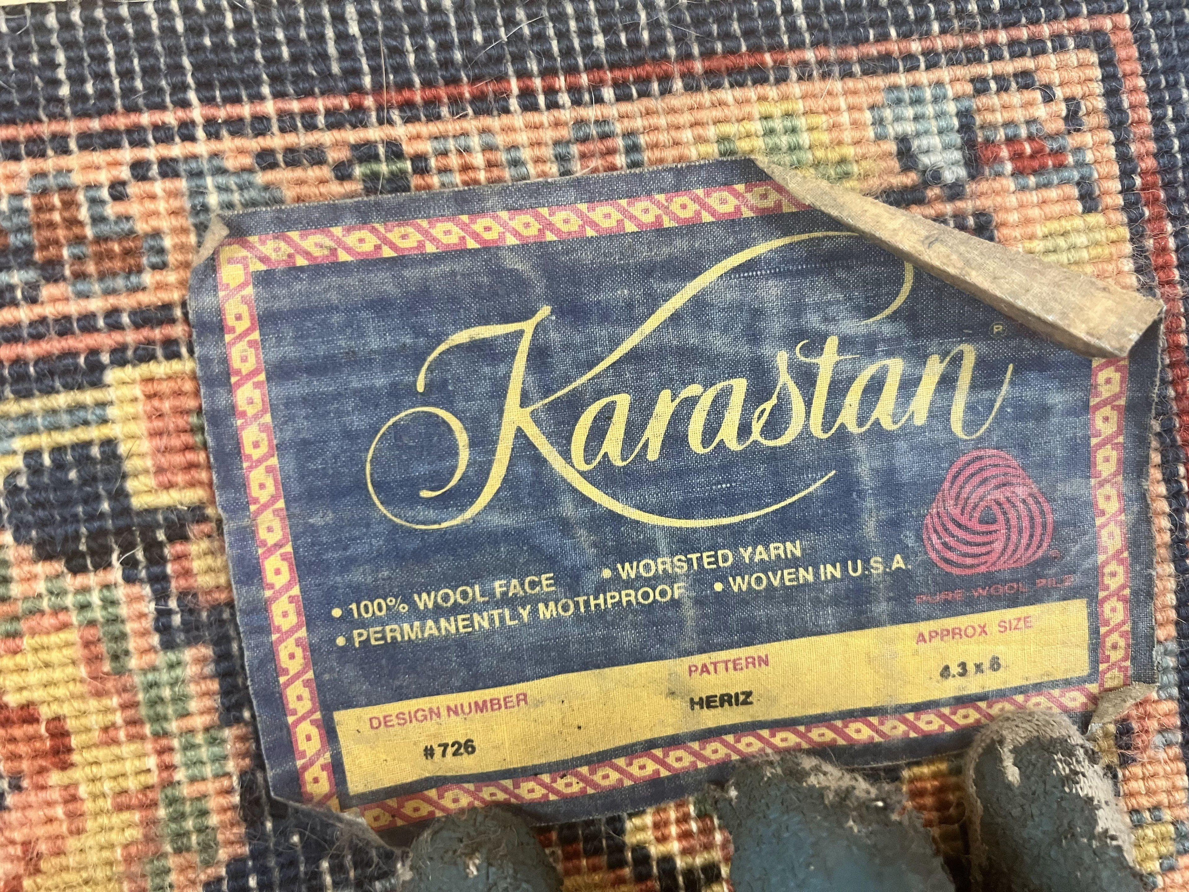 Karastan Rug 4x6, Karastan Heriz #726, Wool Pile Karastan Area Rug, Rare Hard to Find, Original 700 Series Vintage Discontinued Rug