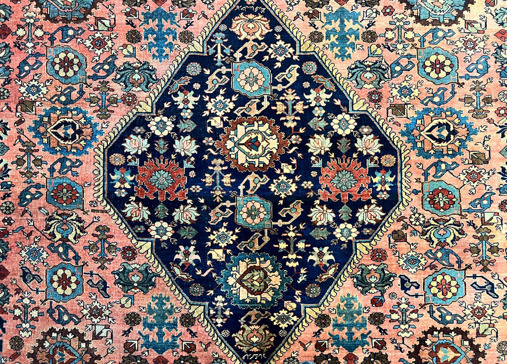 Rare Persian Sarouk Farahan Rug 9x15 – Antique Wool Carpet, Signed By Master Weaver