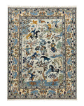 Persian Kashan Pictorial Rug 4.6 x 7, Hunting Scene, Signed by Masterweaver, Animal Pictorials, Rare, Handmade, Wool, Vintage, Very Fine