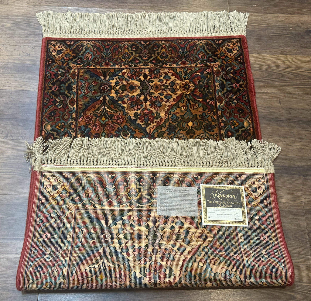 Karastan Rug 2.6 x 4 Multicolor Panel Kirman #717, Original 700 Series, Wool Pile Discontinued
