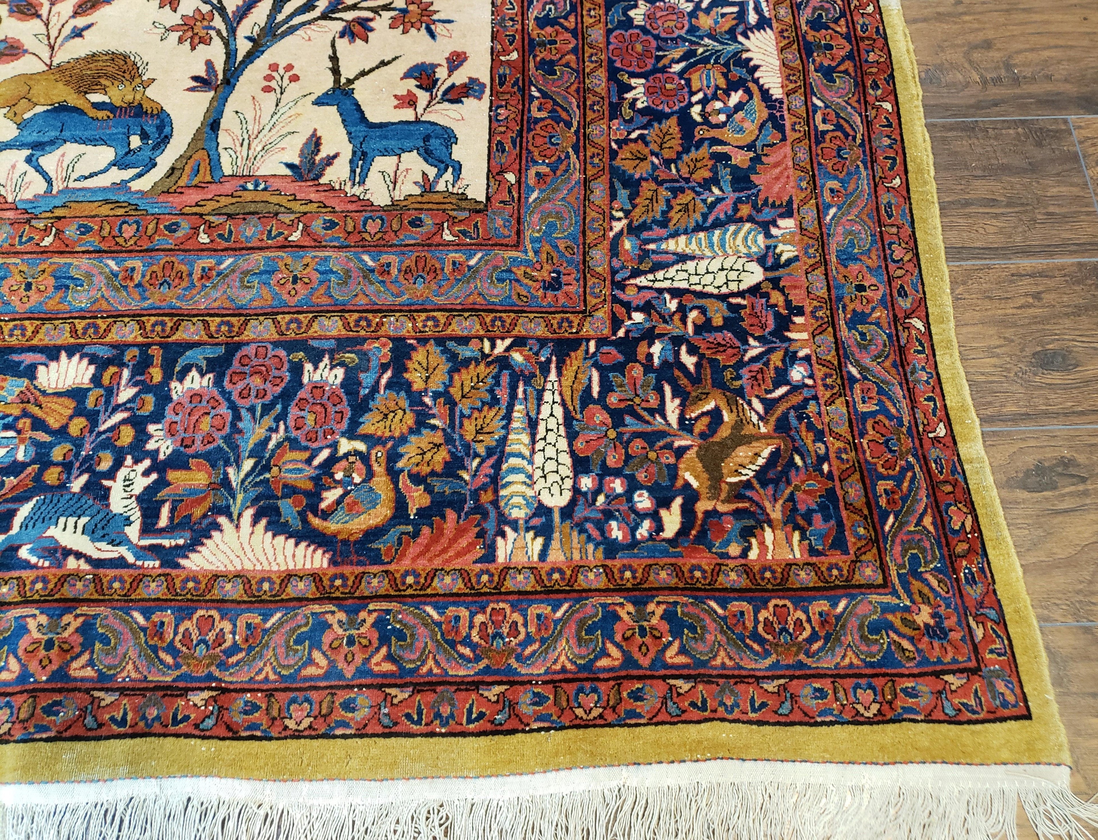 Antique Persian Kashan Tree of Life Rug 10x13