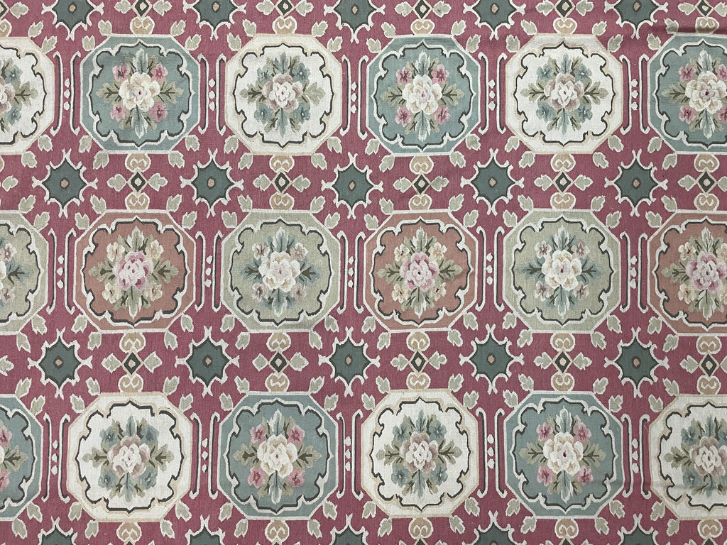 Square Aubusson Rug 9x9, Panel Design, European French English Carpet, Wool