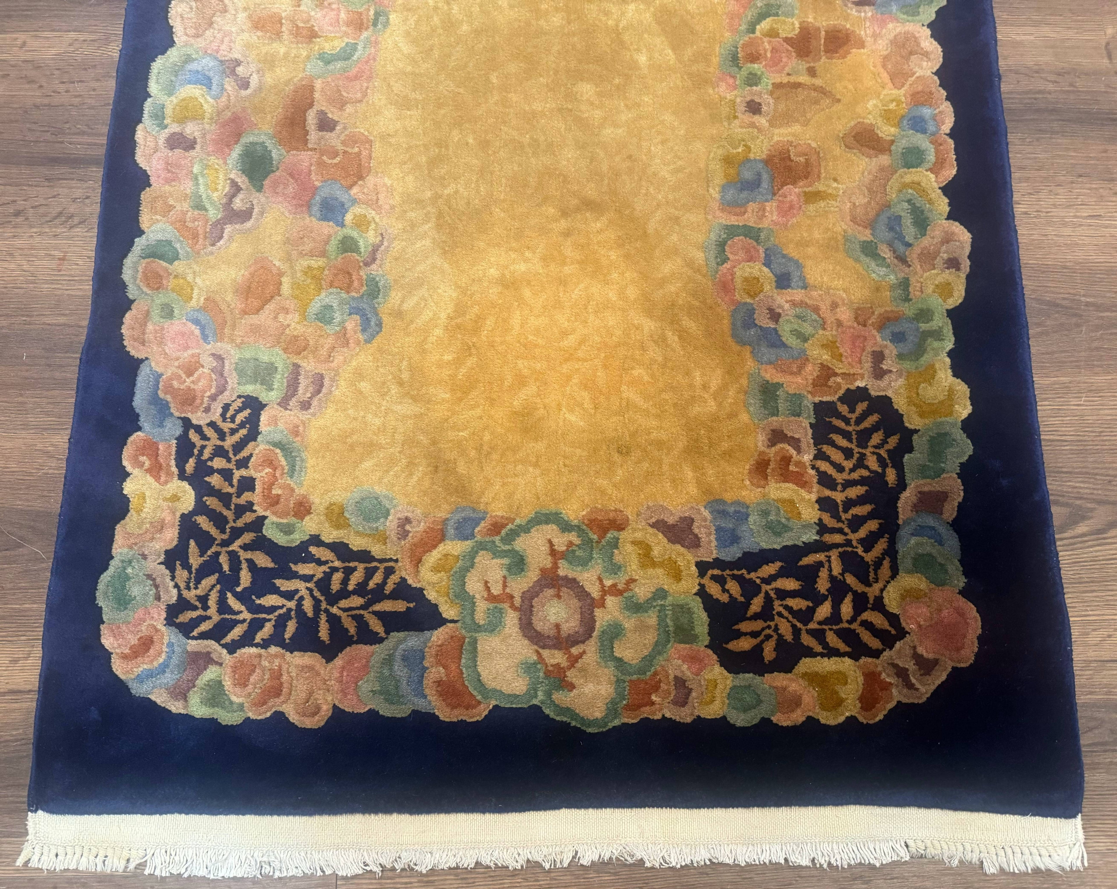 Chinese Wool Rug 3x5, Vintage Carpet, Handmade