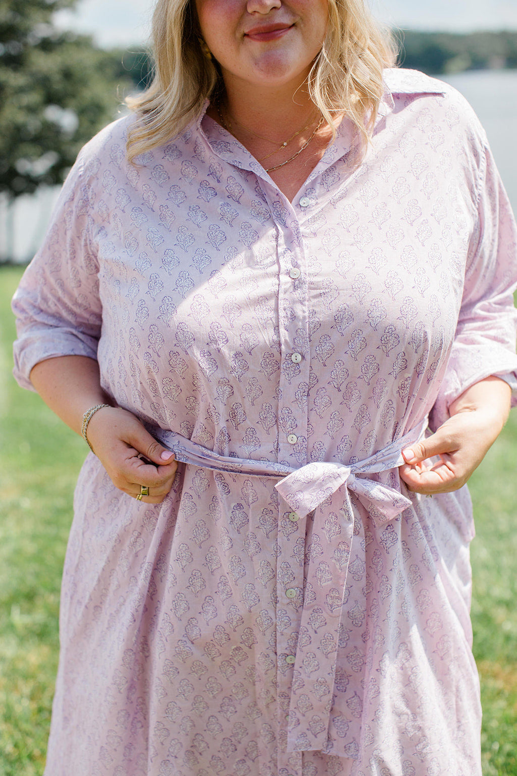 The Christine Shirt Dress in Lavender Taffy - Final Sale